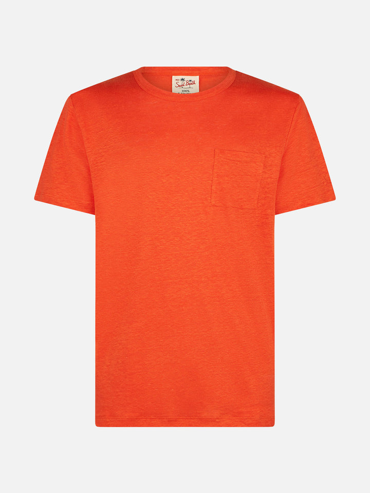 T-shirt Ecstasea in lino arancione