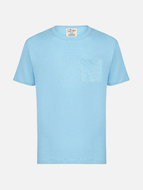 Hellblaues Ecstasea T-Shirt aus Leinen 