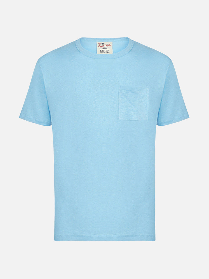 T-shirt Ecstasea in lino azzurro