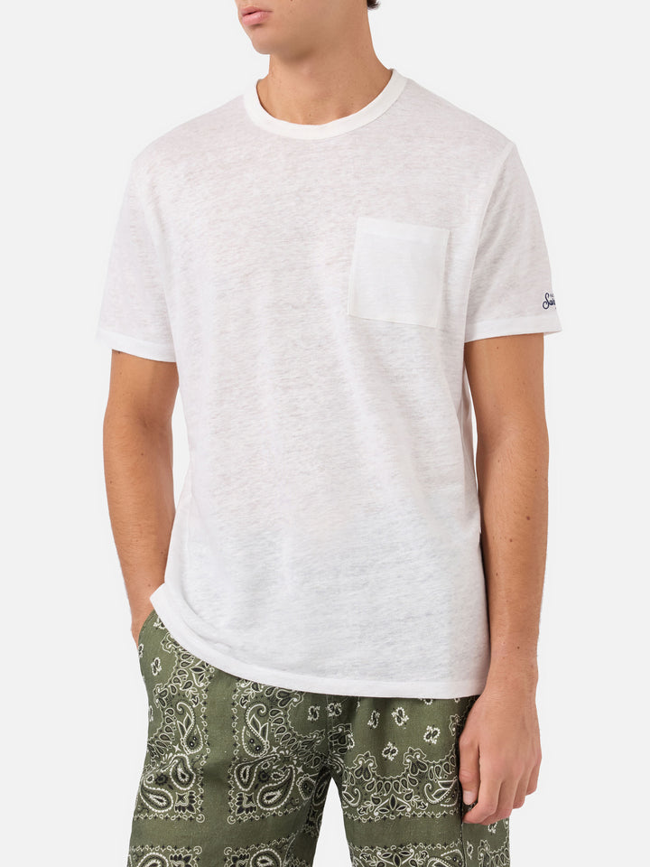 Ecstasea off-white linen jersey t-shirt