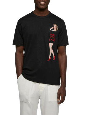 Linen jersey t-shirt Ecstasea with printed and embroidered pocket - MC2 Saint Barth