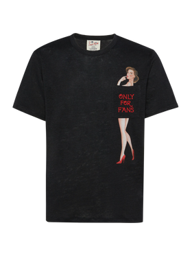 Linen jersey t-shirt Ecstasea with printed and embroidered pocket - MC2 Saint Barth