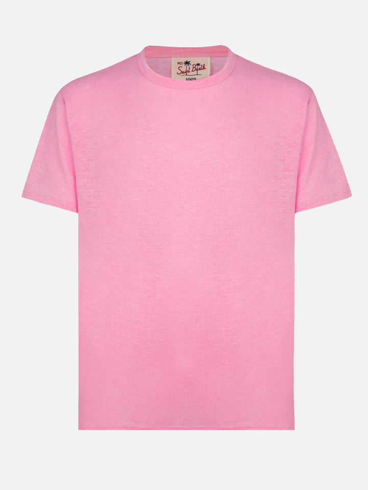 Bubble pink linen jersey t-shirt Ecstasea - MC2 Saint Barth