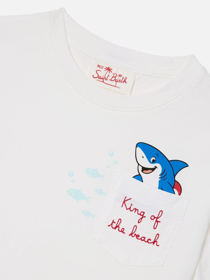 Eddy t-shirt with chest pocket and King Of The Beach embroidery