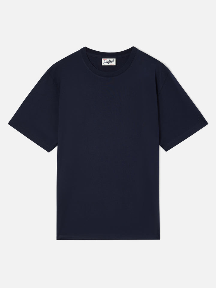 Marineblaues blue T-Shirt aus reiner Baumwolle 