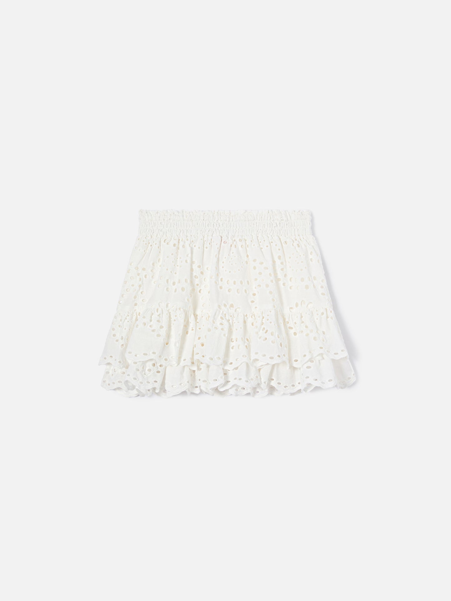 Evissa Jr cotton broderie skirt with double ruffle