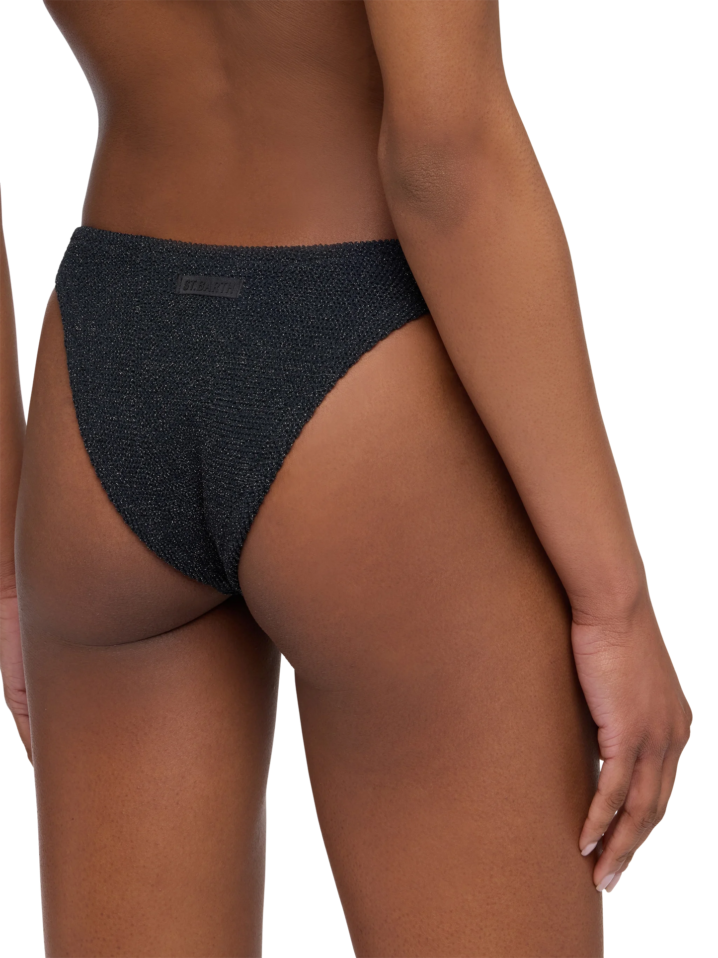 Elise classic black crinkle lurex swim briefs - MC2 Saint Barth