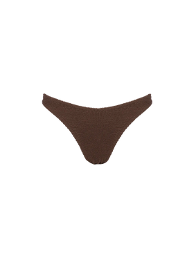 Damen klassische Bikinihose in Braun aus Crinkle Elise 