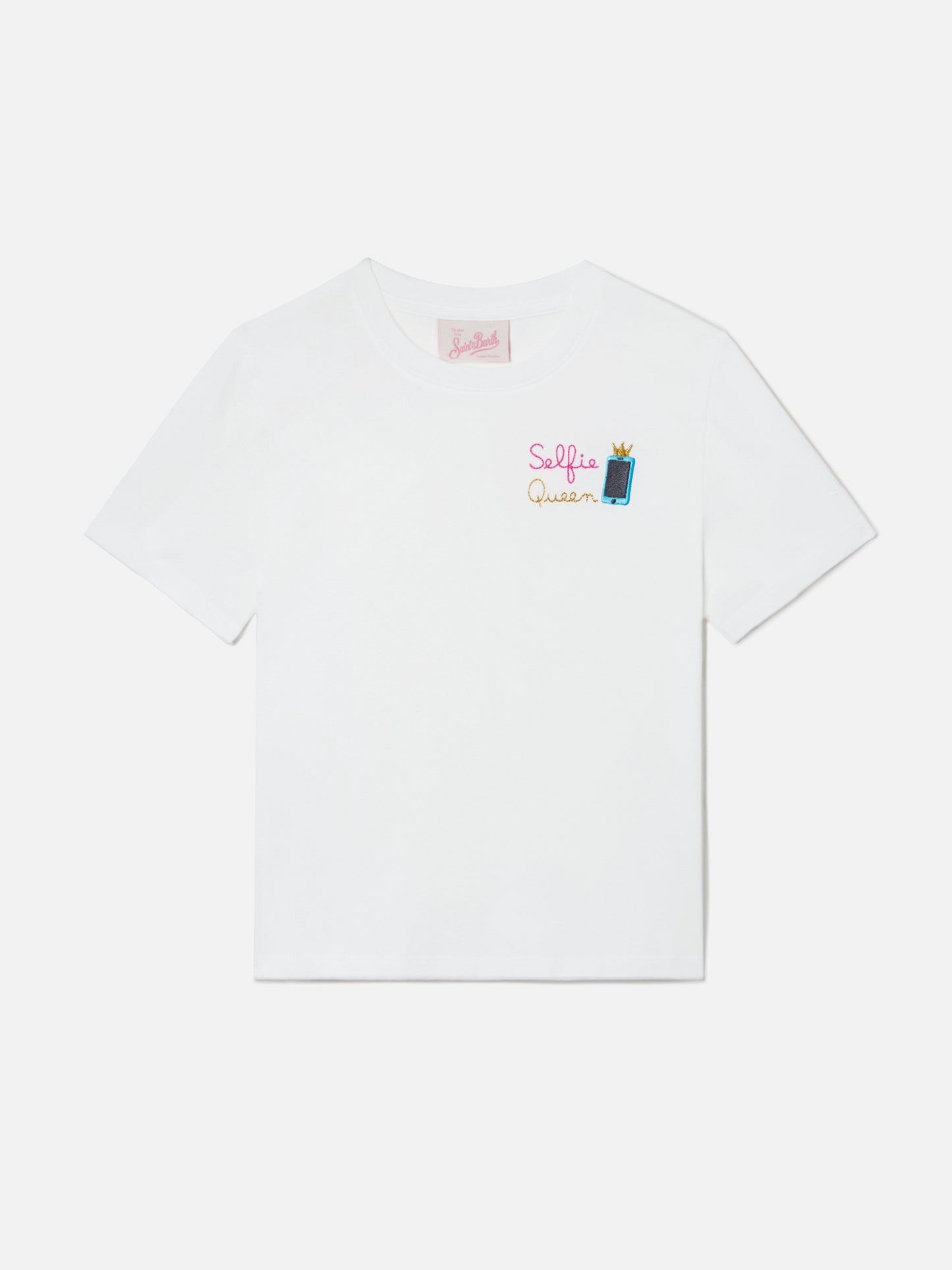 T-shirt Elly en coton blanc avec broderie Selfie Queen 