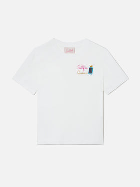 T-shirt Elly en coton blanc avec broderie Selfie Queen 