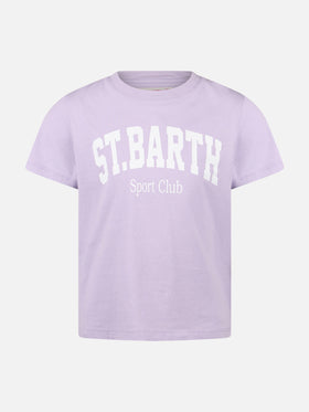 Girl cotton jersey crewneck t-shirt Elly with St. Barth print - MC2 Saint Barth