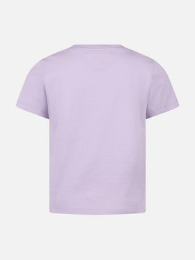 Girl cotton jersey crewneck t-shirt Elly with St. Barth print - MC2 Saint Barth