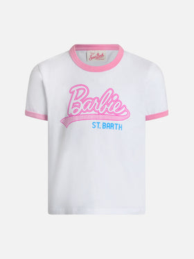 T-shirt girocollo da bambina in jersey di cotone Elly con stampa Barbie Saint Barth | EDIZIONE SPECIALE BARBIER