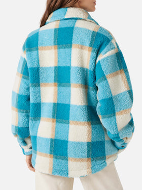 Elys Overshirt aus Tartan-Sherpa 