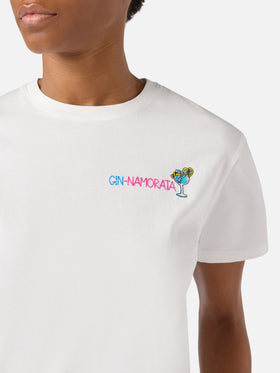 Camiseta Emilie blanca con bordado Gin-namorata 