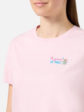Camiseta Emilie rosa con bordado Mi girano le pale 