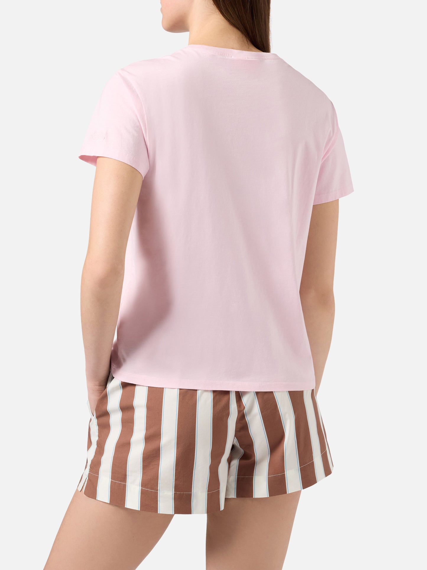 Camiseta Emilie rosa con bordado Mi girano le pale 