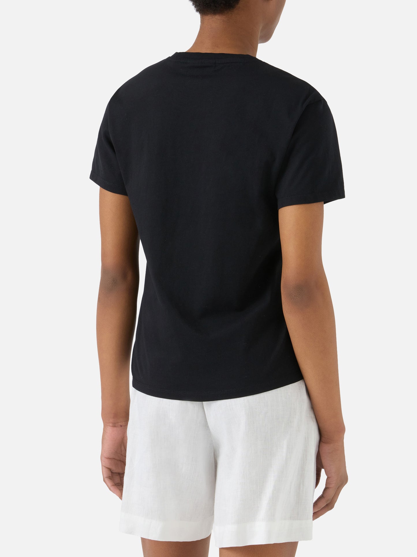 Camiseta Emilie negra con logo de strass 