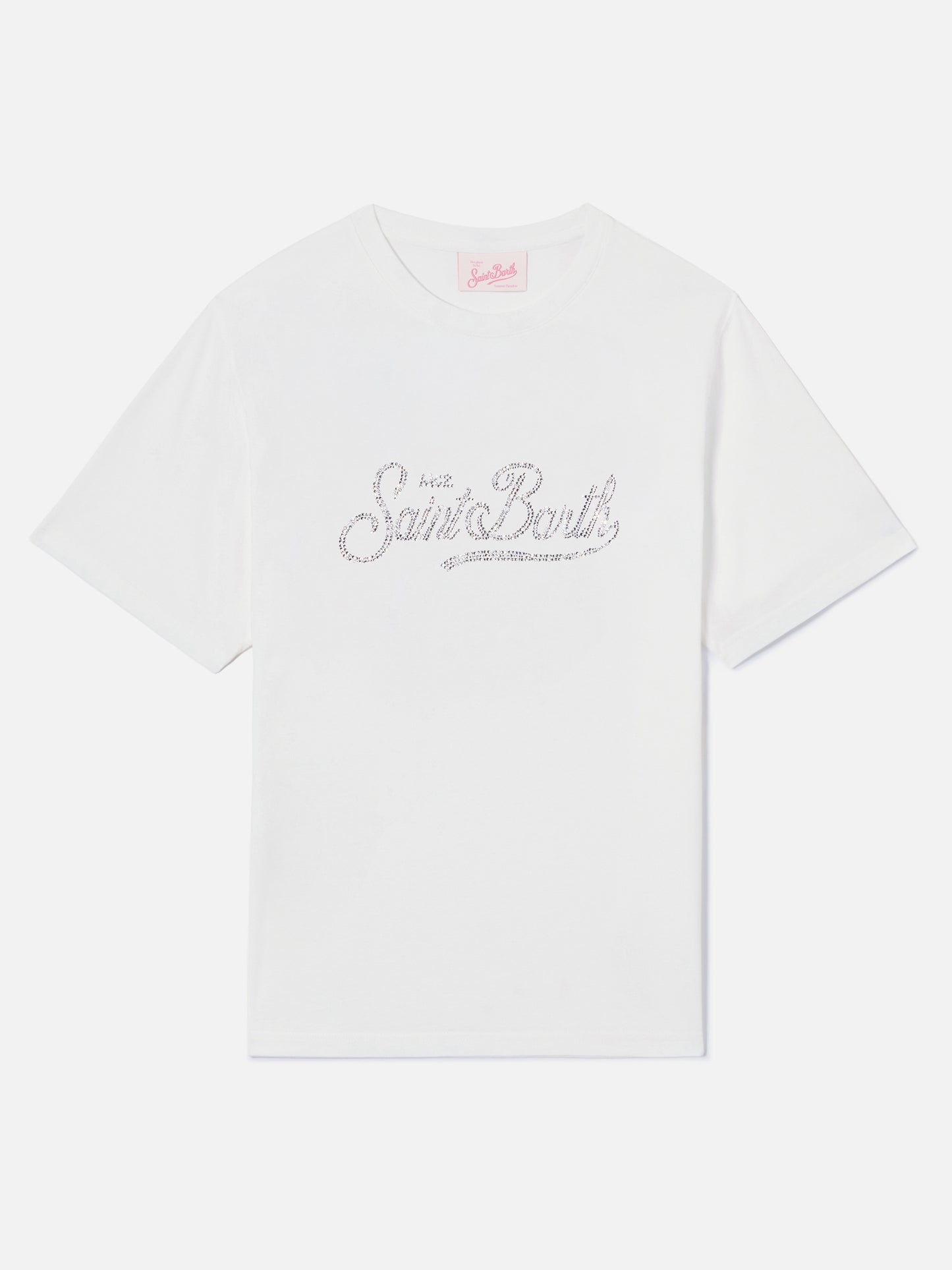 T-shirt Emilie blanc avec logo en strass 