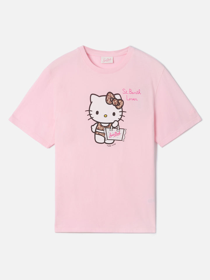 Pink Emilie T-shirt with Hello Kitty print and St. Barth Lover embroidery | Special edition
