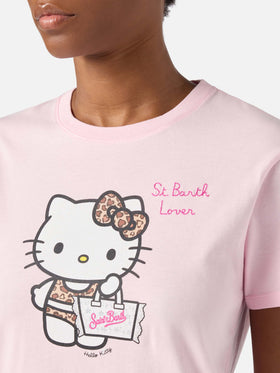 T-shirt Emilie rose avec imprimé Hello Kitty et broderie St. Barth Lover | Édition spéciale 
