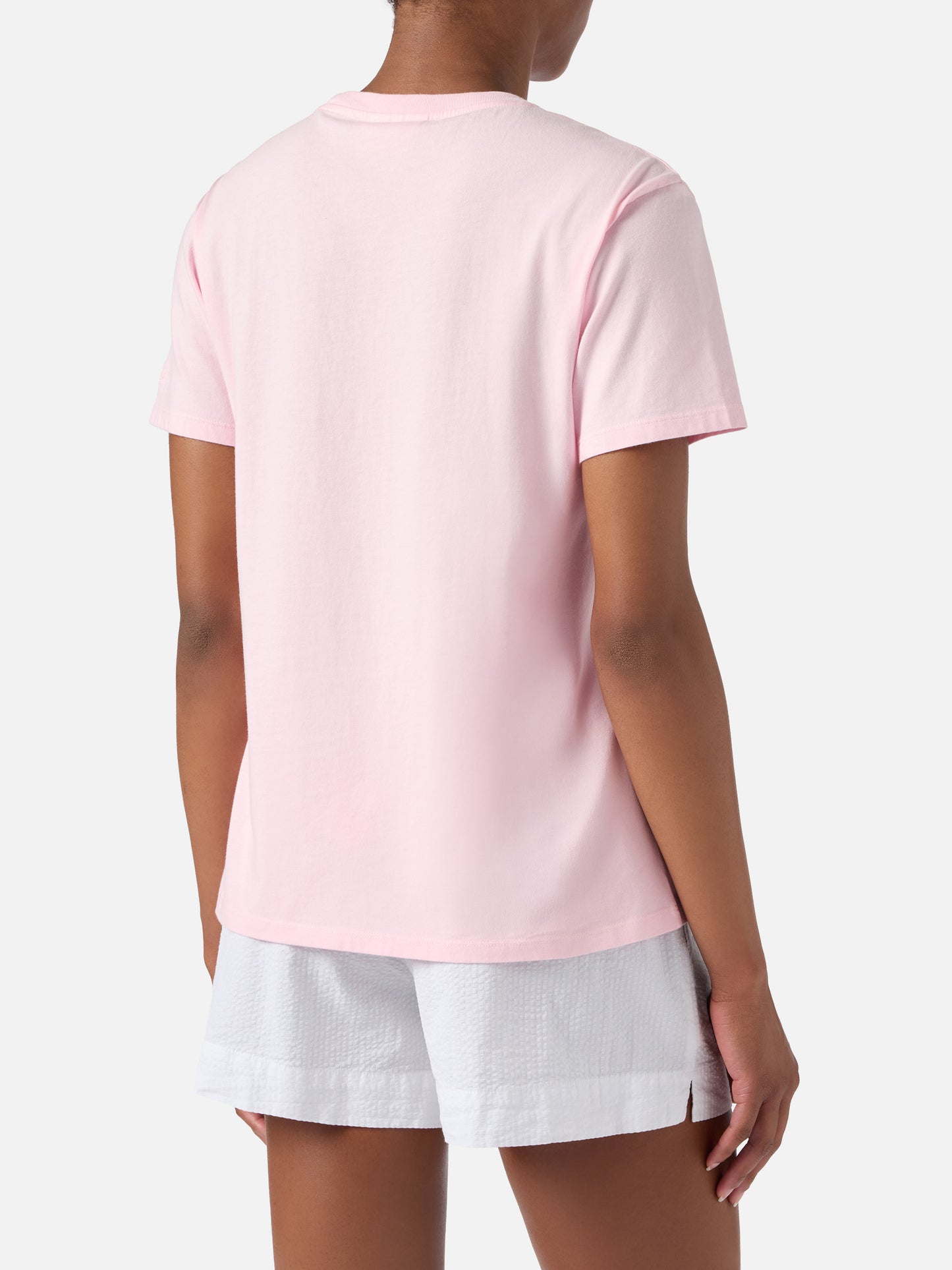 T-shirt Emilie rose avec imprimé Hello Kitty et broderie St. Barth Lover | Édition spéciale 