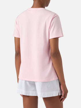 T-shirt Emilie rose avec imprimé Hello Kitty et broderie St. Barth Lover | Édition spéciale 