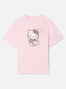 T-shirt Emilie rose avec imprimé Hello Kitty et broderie St. Barth Lover | Édition spéciale 