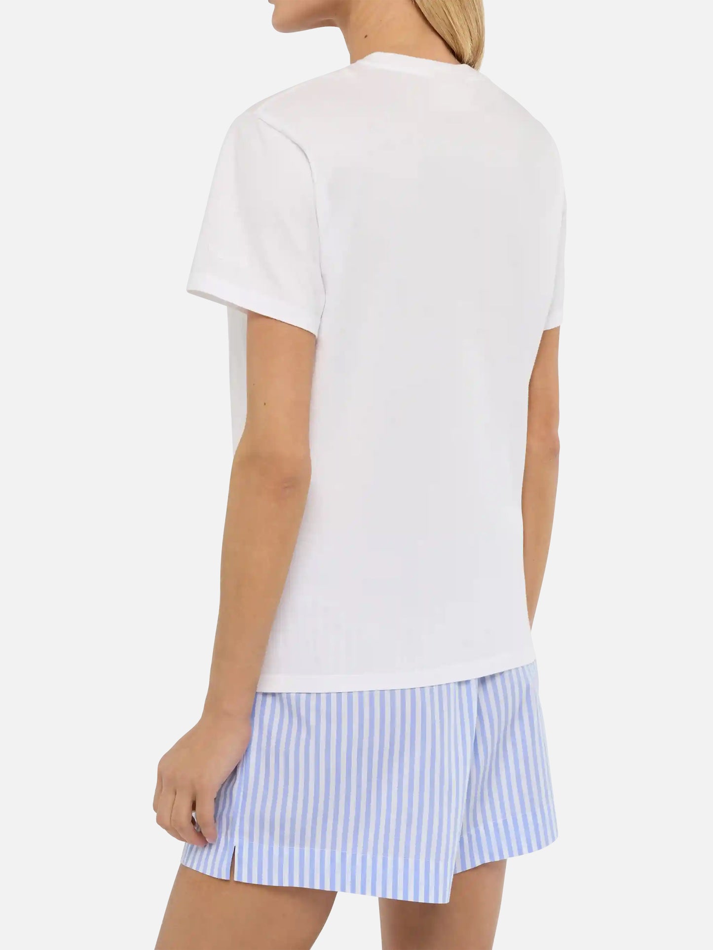 Emilie white cotton T-shirt with Spritzo Amore embroidery