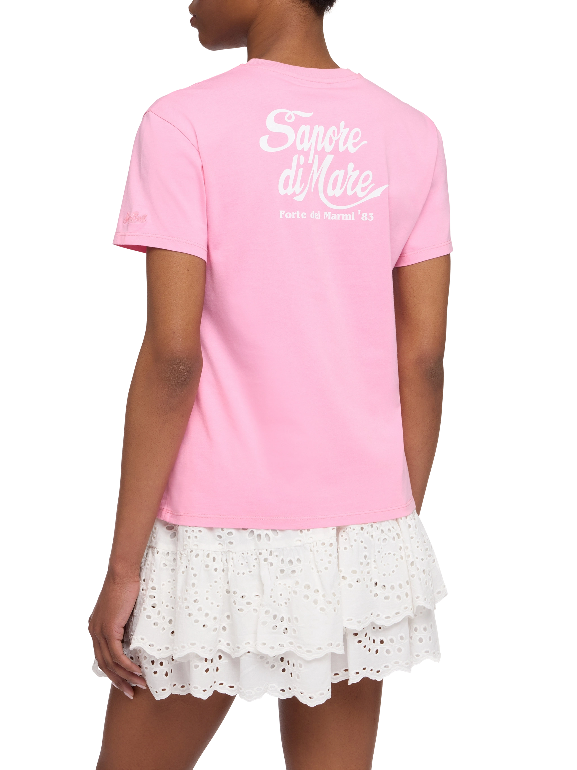 Emilie cotton t-shirt with Sapore di Mare print | SAPORE DI MARE SPECIAL EDITION - MC2 Saint Barth