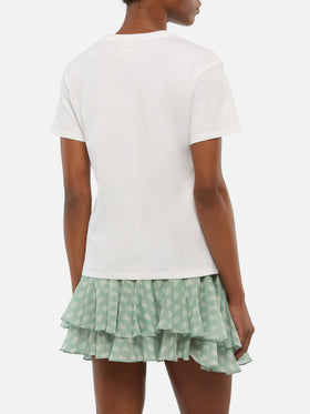 Emilie cotton t-shirt with 50 nervosa 50 deliziosa embroidery