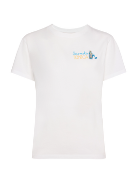 Camiseta Emilie blanca con bordado Sono molto Tonica 