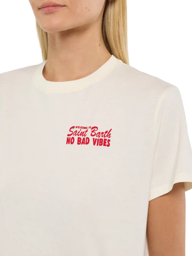 Emilie cotton t-shirt with No Bad Vibes print - MC2 Saint Barth
