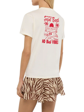 Emilie cotton t-shirt with No Bad Vibes print - MC2 Saint Barth