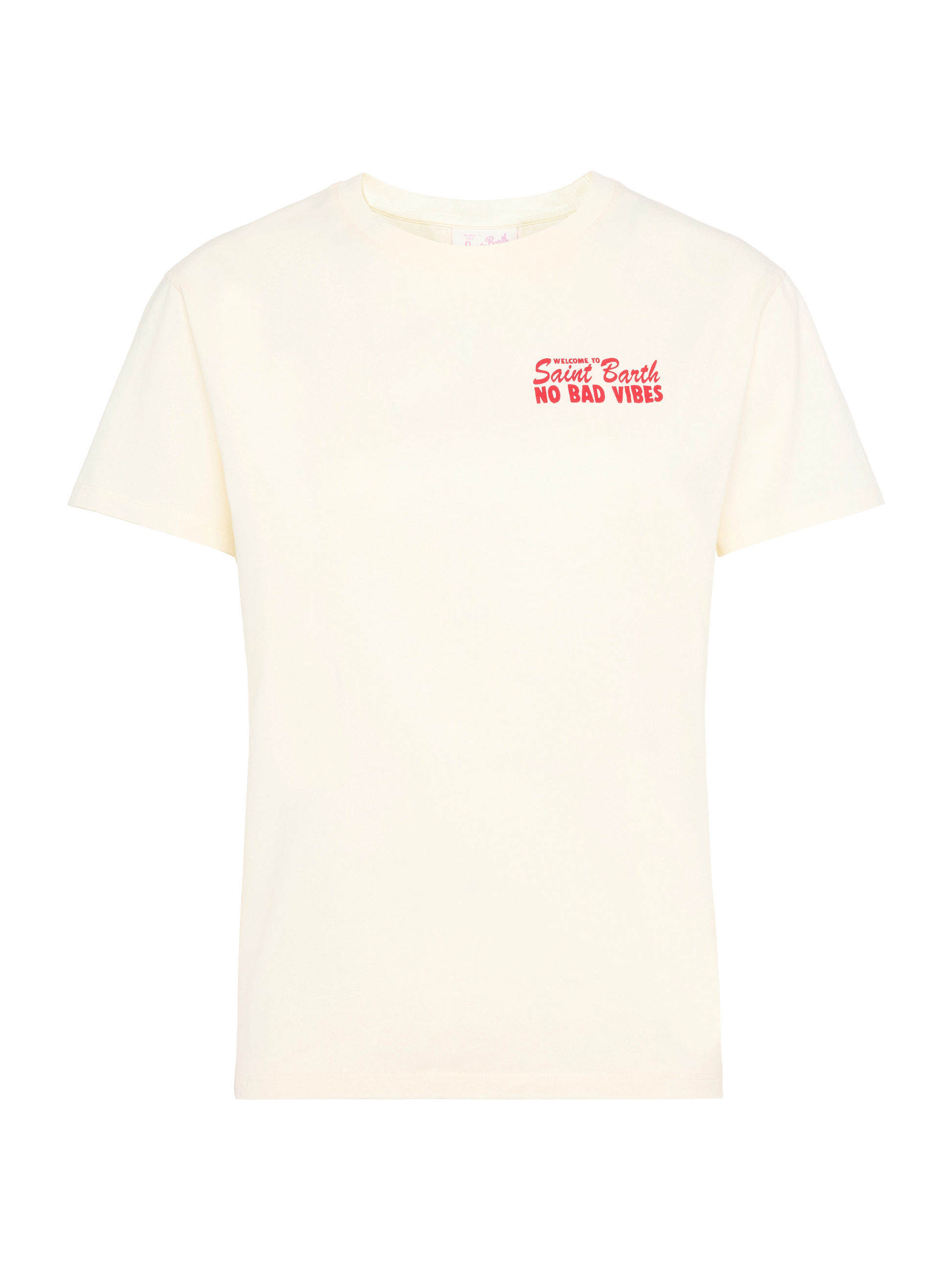 Emilie cotton t-shirt with No Bad Vibes print - MC2 Saint Barth