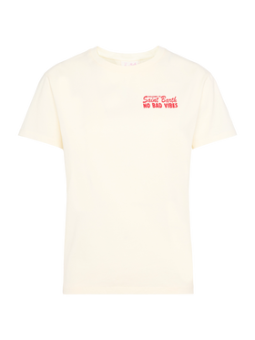 Emilie cotton t-shirt with No Bad Vibes print - MC2 Saint Barth