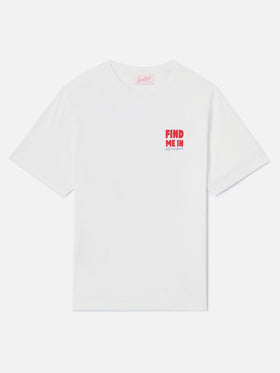 T-shirt Emilie blanc avec imprimé Find Me in Vacation 