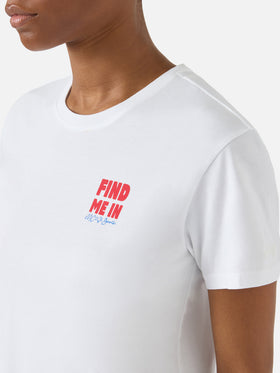T-shirt Emilie blanc avec imprimé Find Me in Vacation 