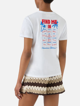 T-shirt Emilie blanc avec imprimé Find Me in Vacation 