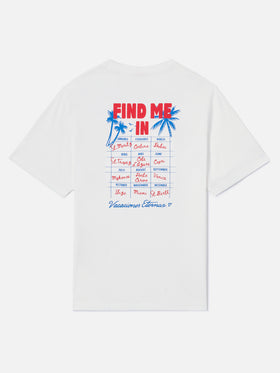 T-shirt Emilie blanc avec imprimé Find Me in Vacation 