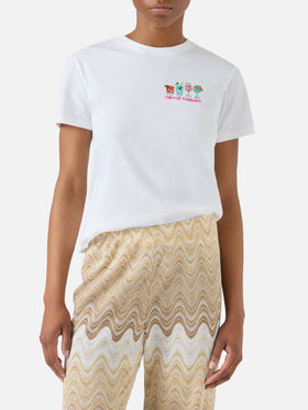 Camiseta Emilie blanca con bordado Group Therapy 