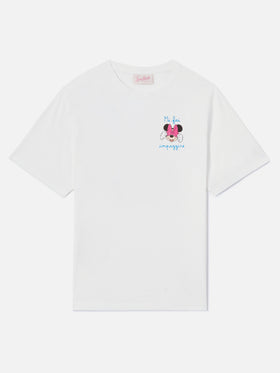 T-shirt Emilie rose avec imprimé Minnie et broderie Mi fai impazzire | Édition spéciale 