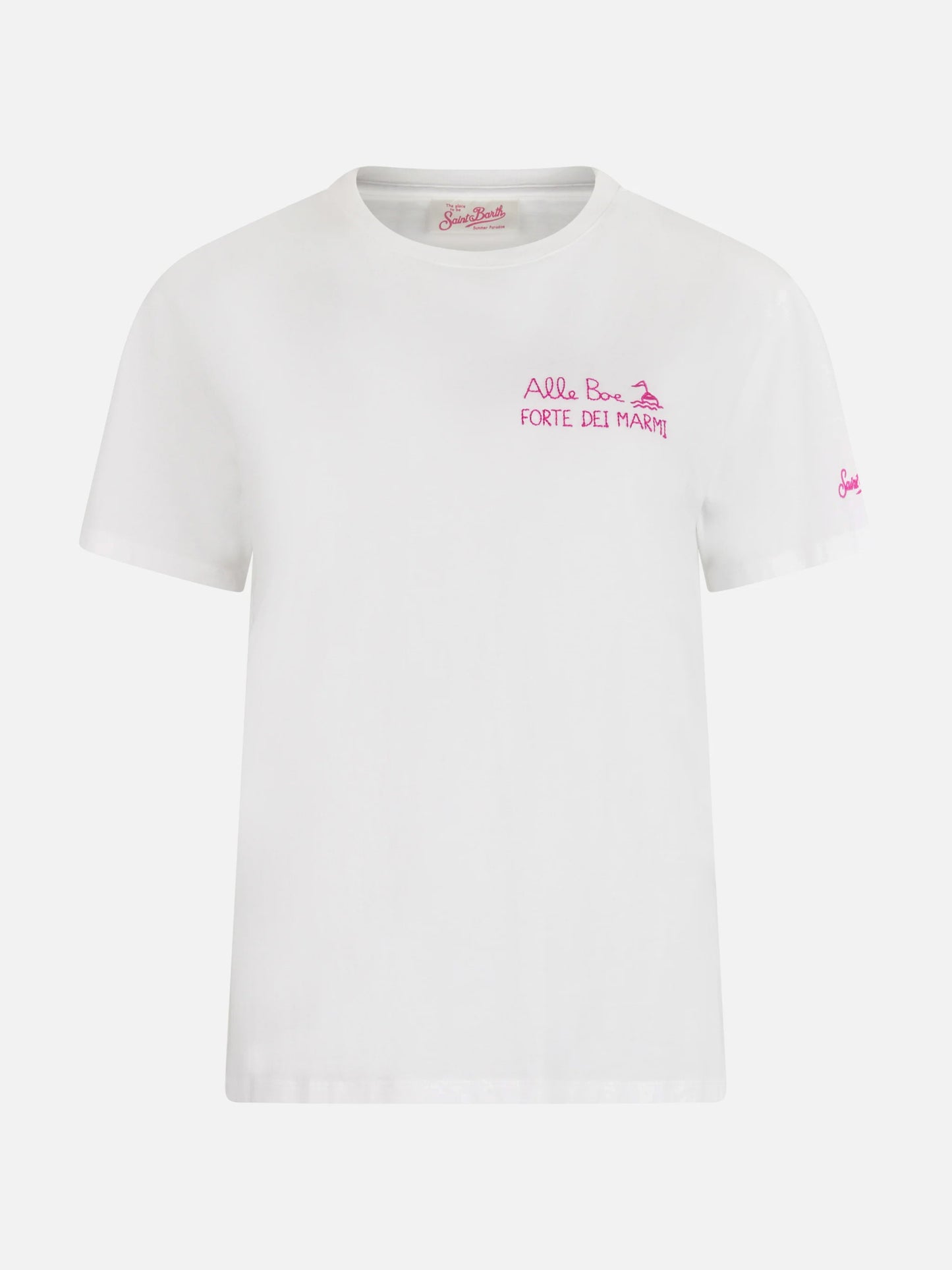 Damen-T-Shirt Emilie aus Baumwolljersey mit Rundhalsausschnitt und Amo Forte-Aufdruck | ALLE BOE SPECIAL EDITION