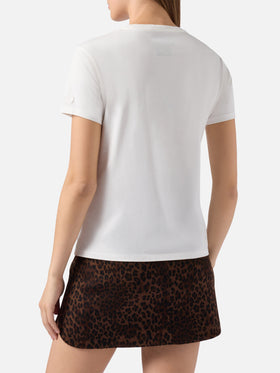 T-shirt Emilie in cotone bianco con applicazione flock Vacanze di Natale | VACANZE DI NATALE SPECIAL EDITION