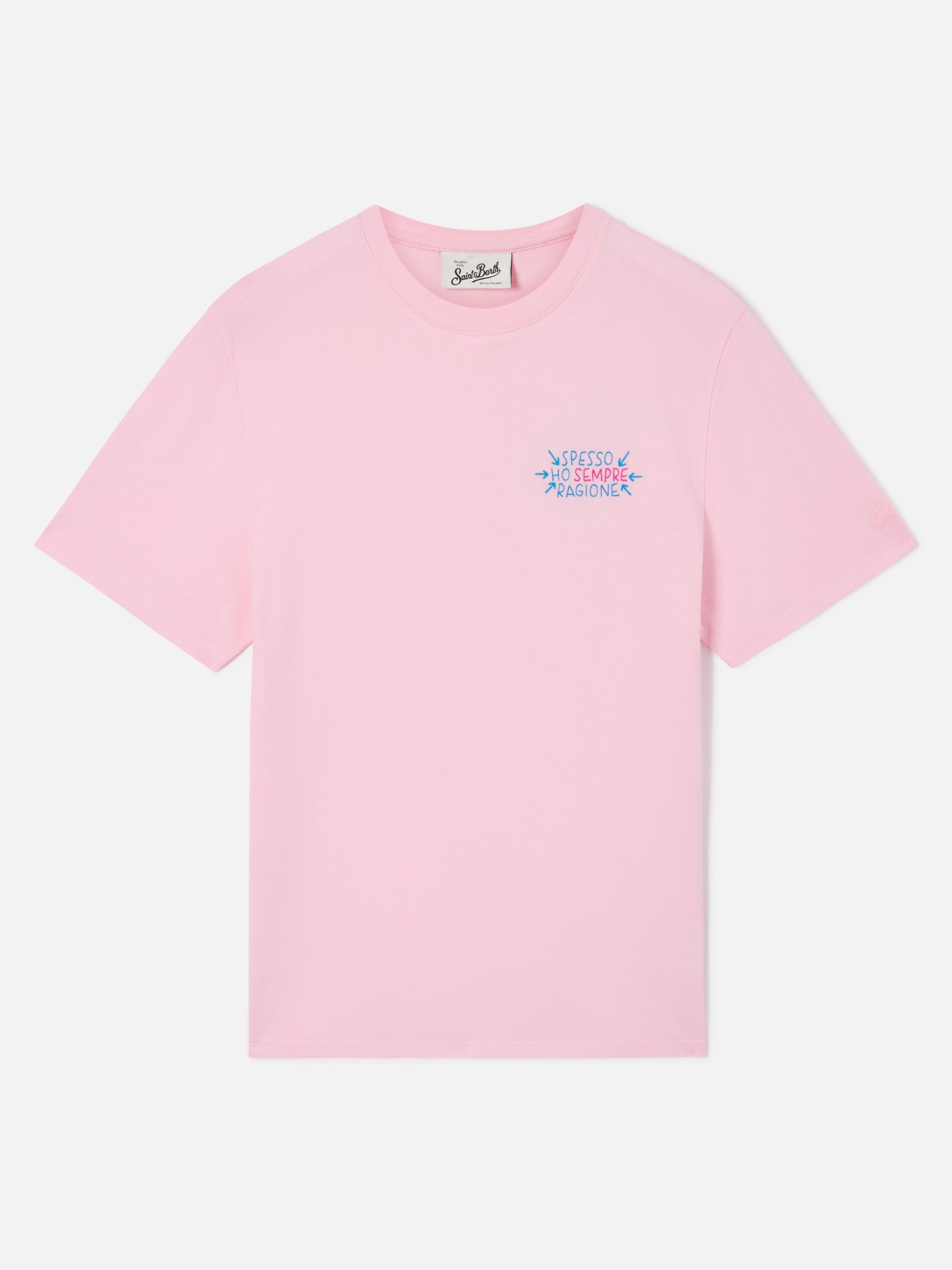 Camiseta Emilie en rosa con bordado Spesso ho sempre ragione 