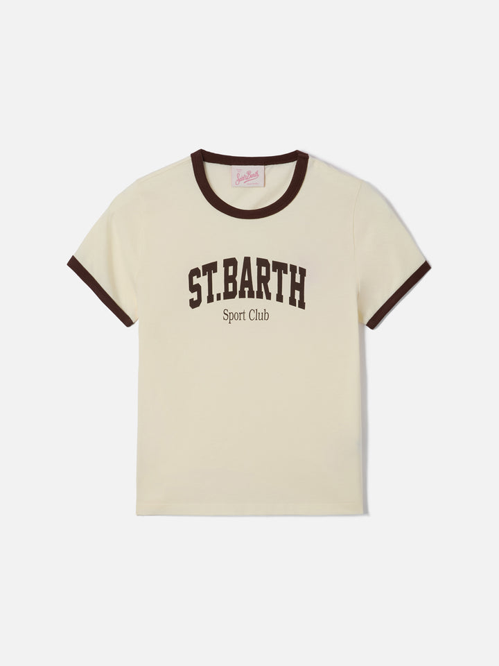 White Emilie String T-shirt with Sport Club print