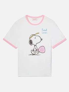 White Emilie String T-shirt with Snoopy print and Padel Lover embroidery | Special edition