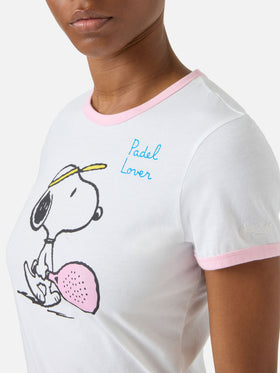 White Emilie String T-shirt with Snoopy print and Padel Lover embroidery | Special edition