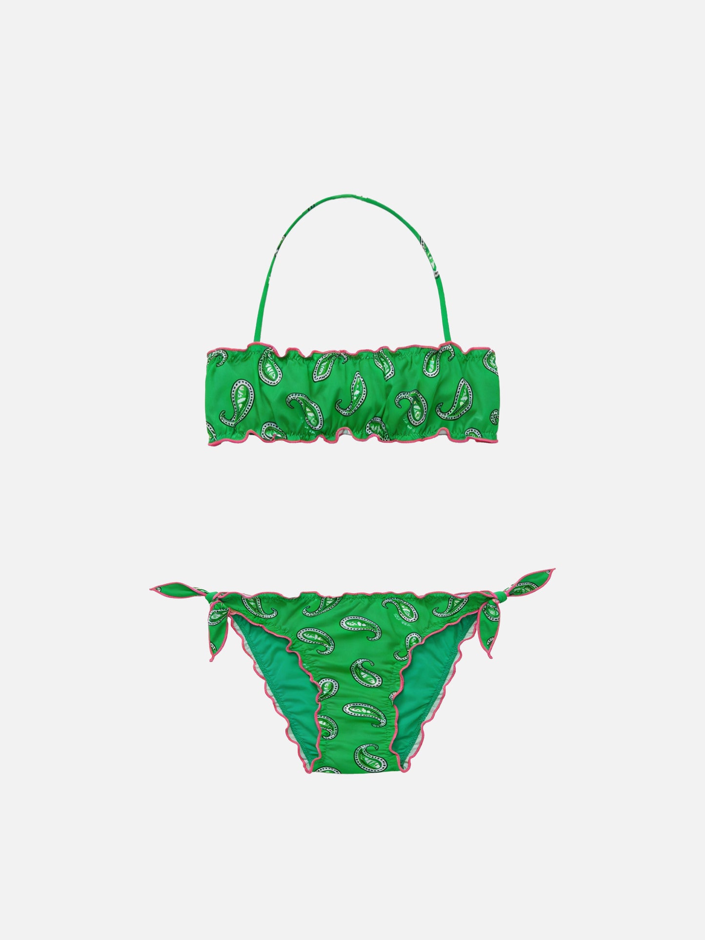 Girl bandeau bikini with paisley print