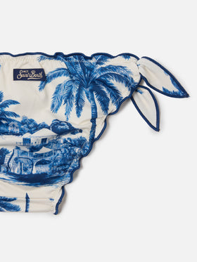 Bikini Emy con stampa toile de jouy blu